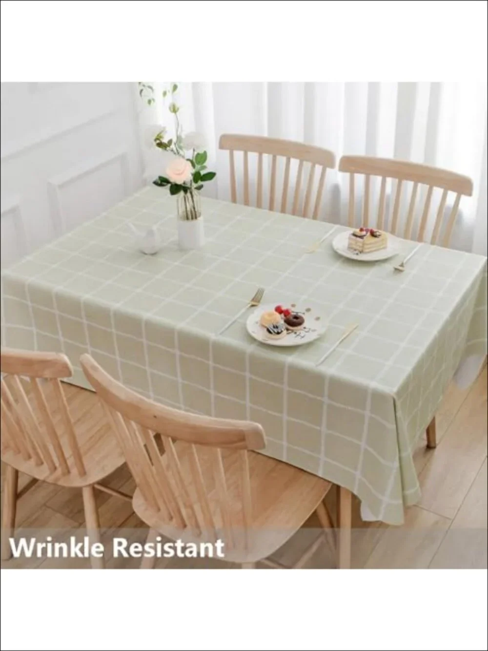 Vinyl Tablecloth Rectangular Waterproof PVC Plaid Table Cover 54x108